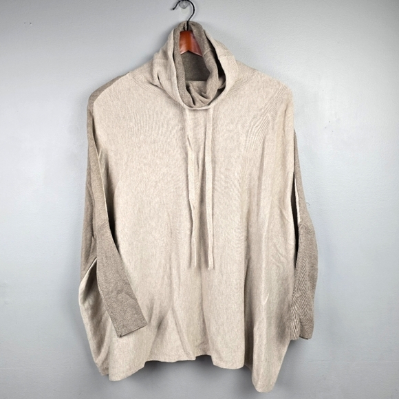 RENUAR Cowl Knit Oversized Sweater Cream Womens Size XS Old Money‎ Quiet Luxury - Picture 3 of 13